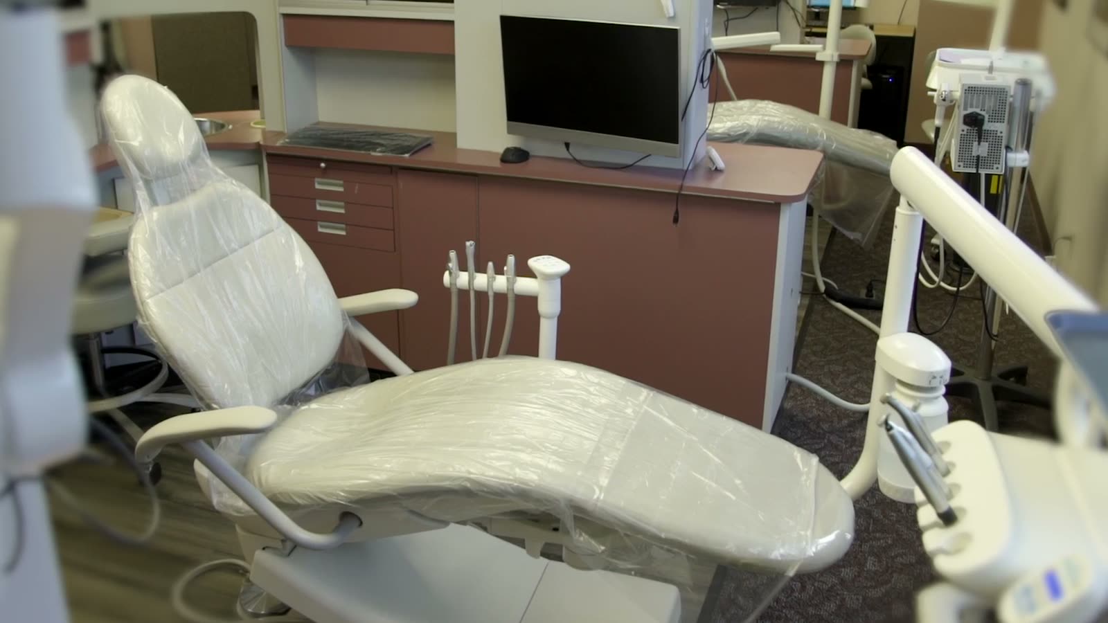 A treatment room at Westborough Dental Care in South San Francisco